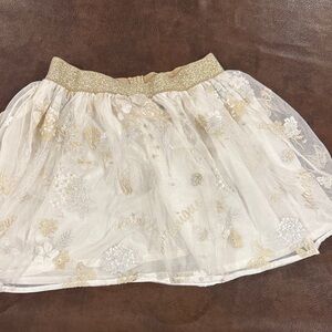 Mayoral size 8 Gold and Cream Floral Tulle Skirt